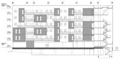 102 sociálních bytů v Carabanchel - Severní fasáda - foto: © dosmasuno arquitectos