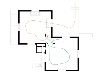 Das Neue Nationalparkzentrum in Zernez - <html>Půdorys přízemí</html> translates to <html>Ground floor plan</html> - foto: © Valerio Olgiati