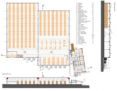 Logistický areál VELUX Vyškov - Půdorys, řezy - foto: K4