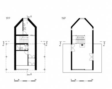 Rodinný dům v Lelekovicích - Půdorysy 1PP a 1NP - foto: NEW WORK