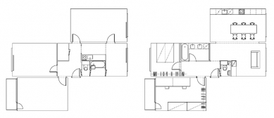 Přestavba bytu Louny - Půdorys původního a současného stavu