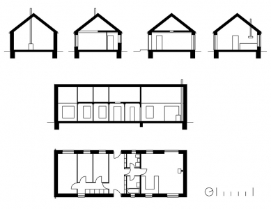Rodinné domy v Běstvině - Půdorysy a řezy - foto: © Pinkas Žalský architekti