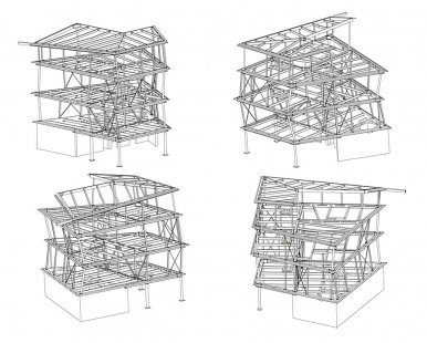 Maison Go - Axonometrie konstrukce - foto: © Périphériques architectes