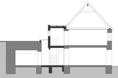 Víkendový dům Čeřeniště - dostavba - Řez - foto: 3+1 architekti