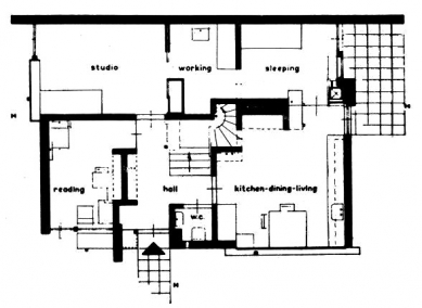 Rietveld Schröder House - Půdorys přízemí