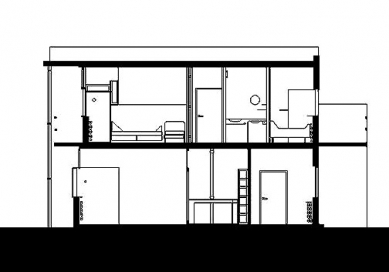 Rietveld Schröder House - Podélný řez