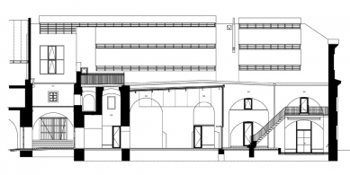 Rekonstrukce zámeckého pivovaru v Litomyšli - Řez podélný