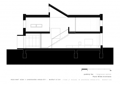 Family house in Uherske Hradiste - Řez podélný - foto: Pavel Míček Architects