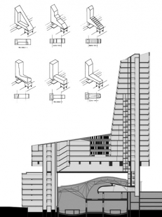 Lille Tower - Řez mrakodrapem a varianty návrhu - foto: Christian de Portzamparc architect urbanist