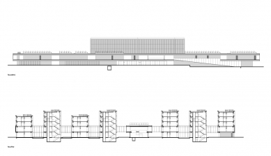 Fakulta chemicko-technologická a Tělovýchovná zařízení Univerzity Pardubice - FCHT - řezy - foto: Kuba, Pilař architekti