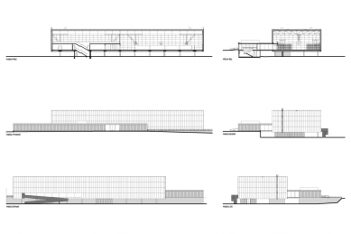 Fakulta chemicko-technologická a Tělovýchovná zařízení Univerzity Pardubice - TV - řez a pohledy - foto: Kuba, Pilař architekti