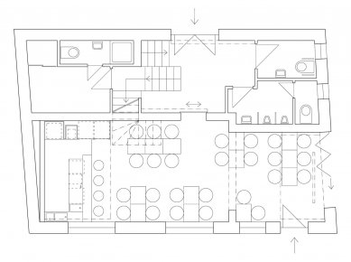 Cafébar - Floor plan - foto: Ing. arch. Michal Kutálek