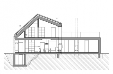 Rodinný dům v Bělkovicích - Řez - foto: Osamu Okamura