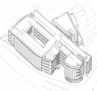 Administrativní budova Euregio - Axonometrie - foto: © Richard Meier & Partners Architects