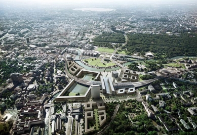 Lehrter Bahnhof - Vizualizace budoucího zastavění okolí nádraží.