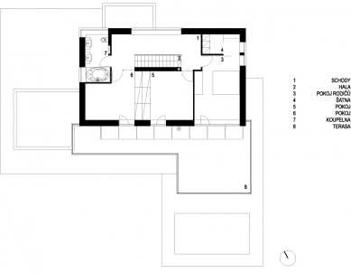 Rodinný dům Frýdek-Místek, Černá cesta 02 - Půdorys 2NP - foto: © Michael Kocych Architects