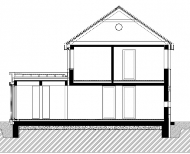 Rodinný dům Ořech - Řez - foto: Jiří Špaček