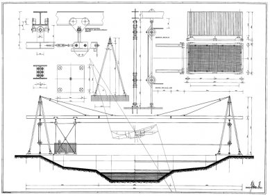 Transbordér přes řeku Niers u Mönchengladbachu - Generální layout - foto: Plán autora