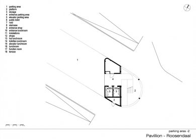 Roosendaal Pavillion - Půdorys 2.pp - foto: René van Zuuk Architekten