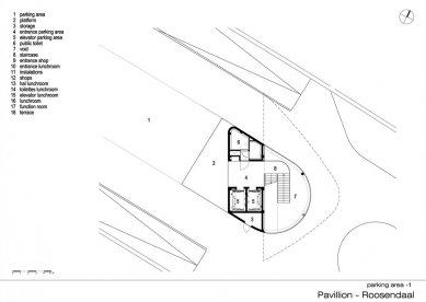 Pavilon v Roosendaal - Půdorys 1.pp - foto: René van Zuuk Architekten