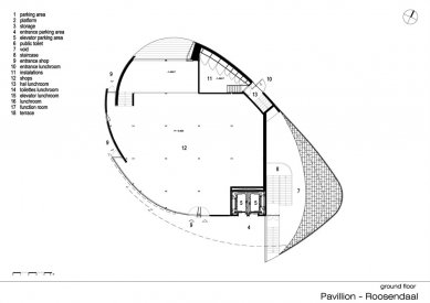 Roosendaal Pavillion - Půdorys přízemí - foto: René van Zuuk Architekten