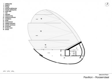 Roosendaal Pavillion - Půdorys 2.np - foto: René van Zuuk Architekten