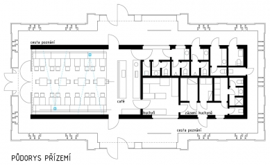 Informační centrum a kavárna Oskara Schindlera - Půdorys - foto: ing. arch. Petr Stolín a tým