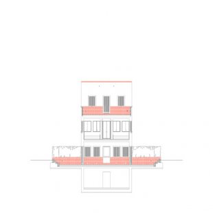 Dům Hundertacht - Příčný řez - foto: Uwe Schröder Architekt