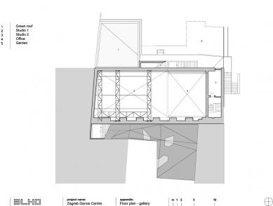 Centrum tance v Záhřebu - Půdorys galerie - foto: © 3LHD