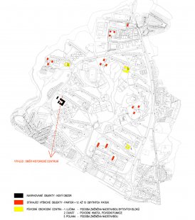 Reconstruction of the Obzor Cultural and Commercial Center - Total Urban Planning Situation - foto: Rudiš-Rudiš architektonická kancelář