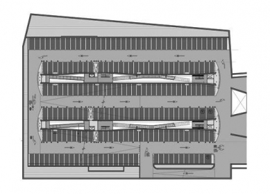 Arnhem Central – podzemní parkoviště - Půdorys - foto: Petr Šmídek, 2009
