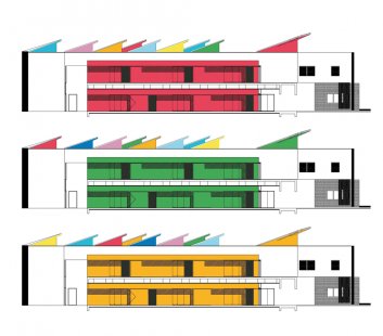 Školní komplex Bailly v Saint-Denis - Koncept barevnosti 2