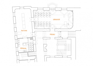 Revitalization of the ceremonial hall of the New Town Hall in Uherské Hradiště - <translation>P floor plan</translation> - foto: knesl + kynčl architekti