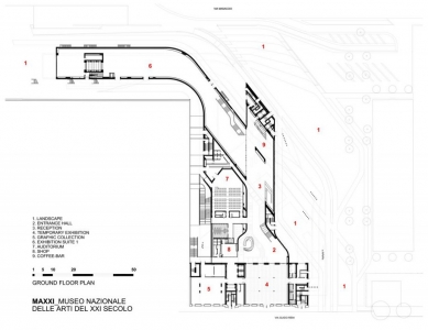 MAXXI - Museum of 21st Century Arts - Ground floor plan - foto: Zaha Hadid Architects 