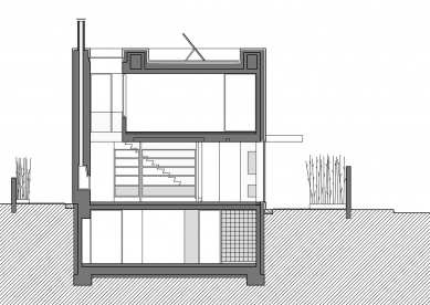 Rodinný dům v Kunraticích - Řez příčný