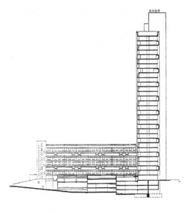 Trellick Tower  - Řez - foto: © Ernö Goldfinger, 1972