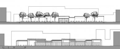 Nová tržnice v Celje  - Pohled a řez - foto: Arhitektura Krušec