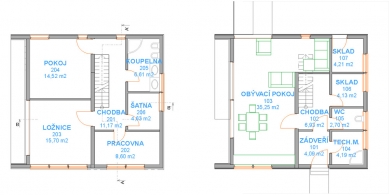 RD Domesi – Radlík - Půdorys přízemí a patra - foto: © Prodesi