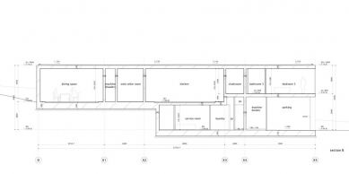 Dům O - Řez B - foto: Toyo Ito and Associates, Architects