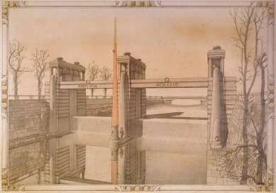 Ljubljanica Sluice Gate - První návrh zdymadla z roku 1933 - foto: archiv autora