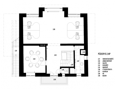 Rekonstrukce vily se dvěma bytovými jednotkami a kanceláří - 2NP - foto: maura