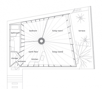 Stromový dům - Půdorys přízemí - foto: Mount Fuji Architects Studio