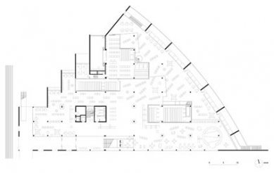 Knihovna France Bevk - Půdorys - foto: Ravnikar Potokar arhitekturni biro