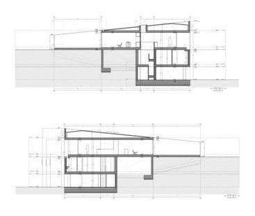 Dům ve svahu pod hradem - Podélné řezy - foto: Fran Silvestre Arquitectos