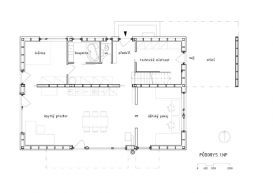 Dům pro vlastní rodinu - Půdorys 1.np - foto: Marie Procházková