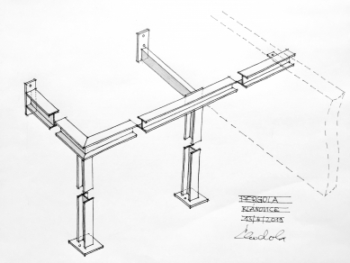 Rodinný dvojdům pro surfaře - Detail - pergola