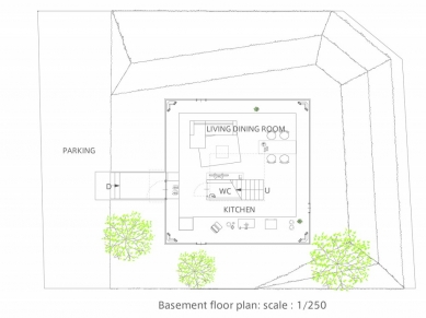Dům v Saijo - Půdorys přízemí - foto: Suppose Design Office