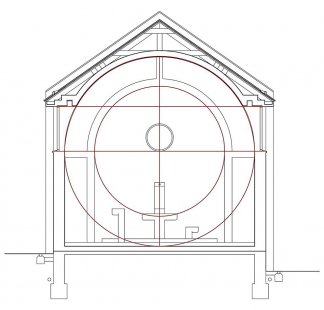 Kostel sv. Ducha na Šumné - Geometrie stavby - řez