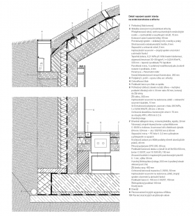 Krkonošské centrum environmentálního vzdělávání (KCEV) - Detail napojení spodní stavby na svislé konstrukce a střechu - foto: © Petr Hájek Architekti