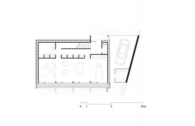 Passive House - Půdorys přízemí - foto: Karawitz Architecture